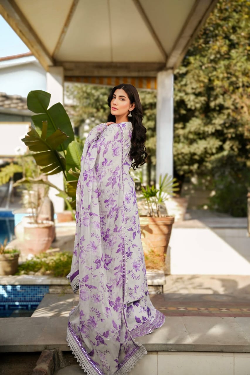 ANEELA LAWN PRINTED LUXURY EMBROIDERED PATCH WORK UNSTITCED 3pc✓