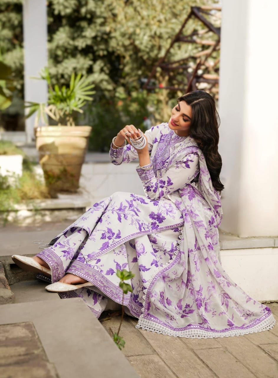 ANEELA LAWN PRINTED LUXURY EMBROIDERED PATCH WORK UNSTITCED 3pc✓