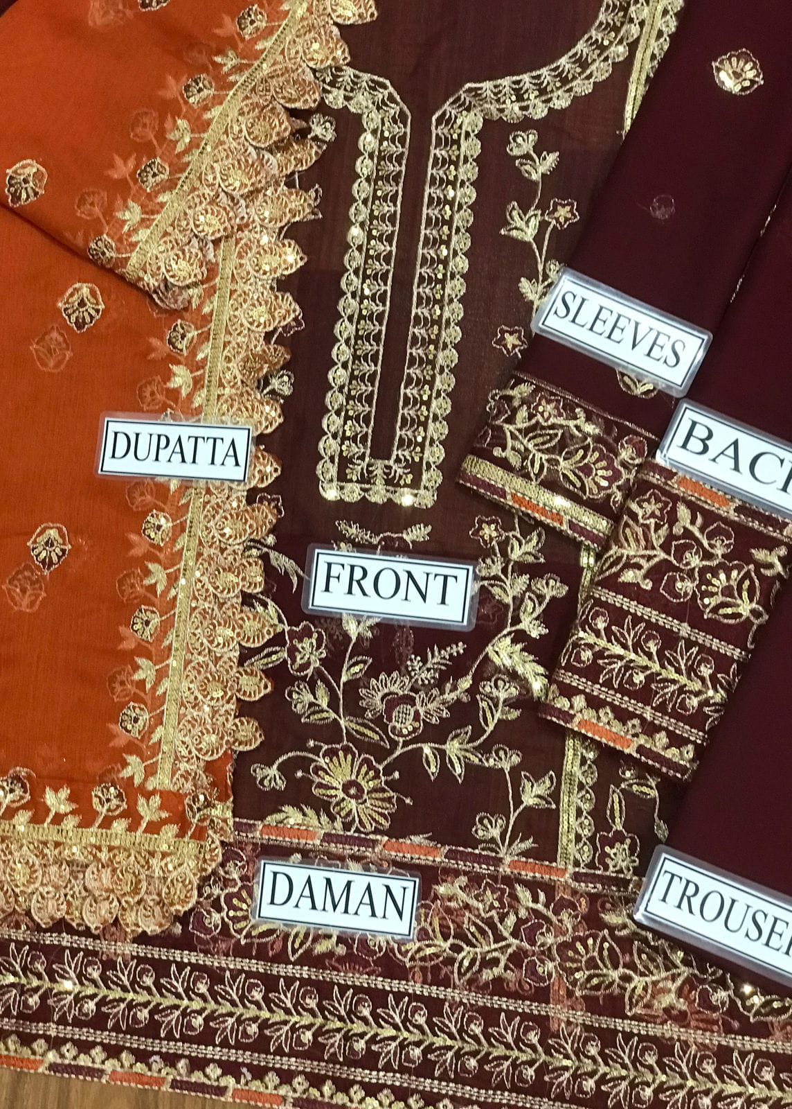 ASIM JOFA CHIFFON EMBROIDERED SEQUENCE LUXURY UNSTICHED 3PC✓