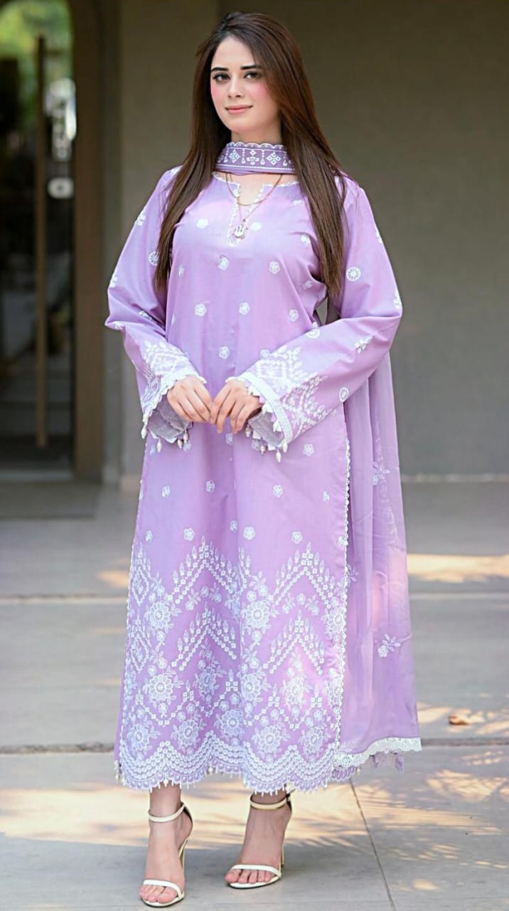 ADAB LIBAS LAWN EMBROIDERED UNSTITCED 3PC✓