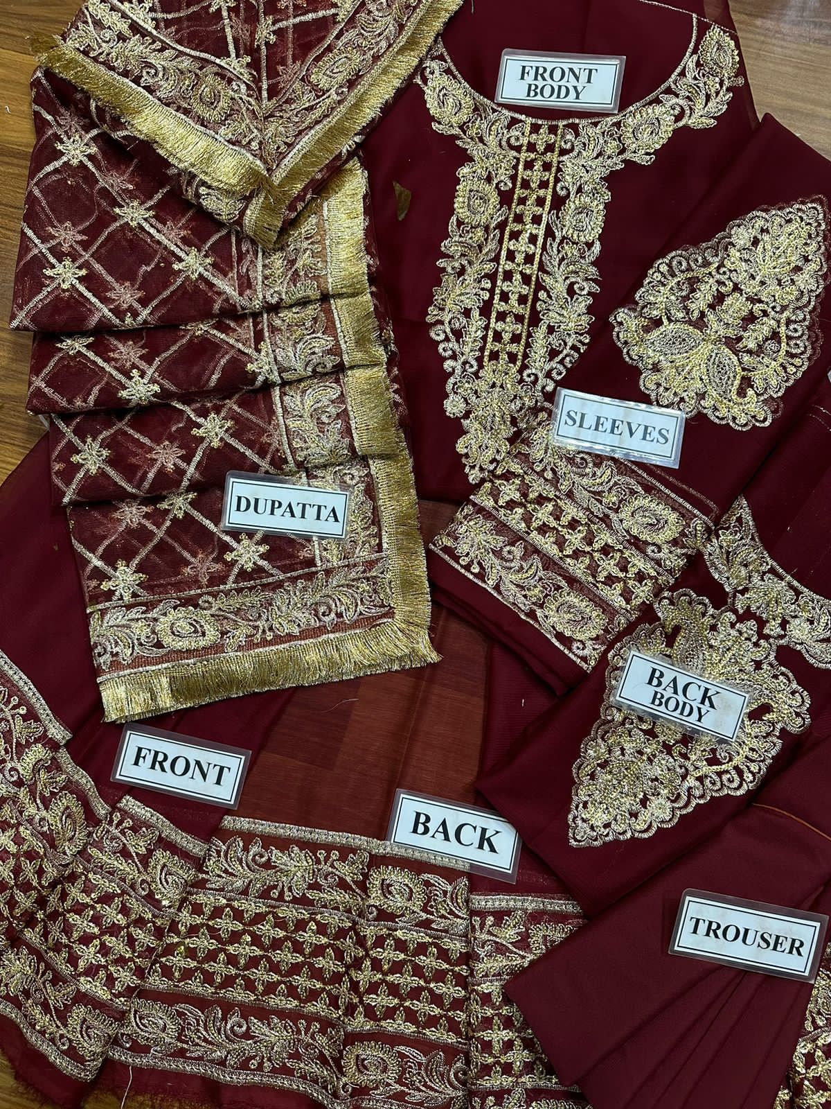ASIM JOFA CHIFFON MAXI EMBROIDERED & SEQUENCE WEDDING UNSTITCED 3PC✓