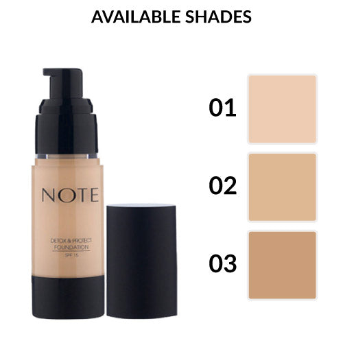 NOTE COSMETICS  DETOX AND PROTECT FOUNDATION SPF 15 35ML