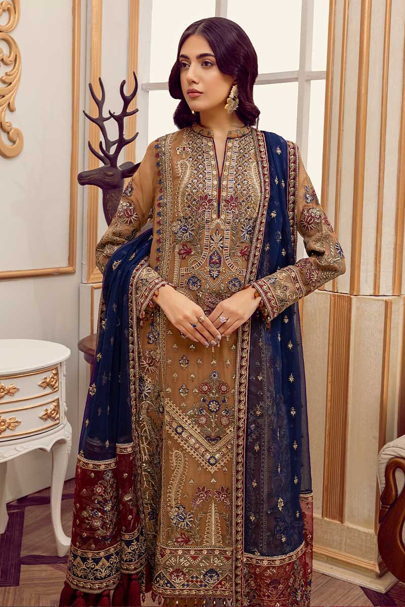 ADAN LIBAS ORGANZA EMBROIDERED PARTY WEAR LUXURY UNSTITCHED 3PC✓