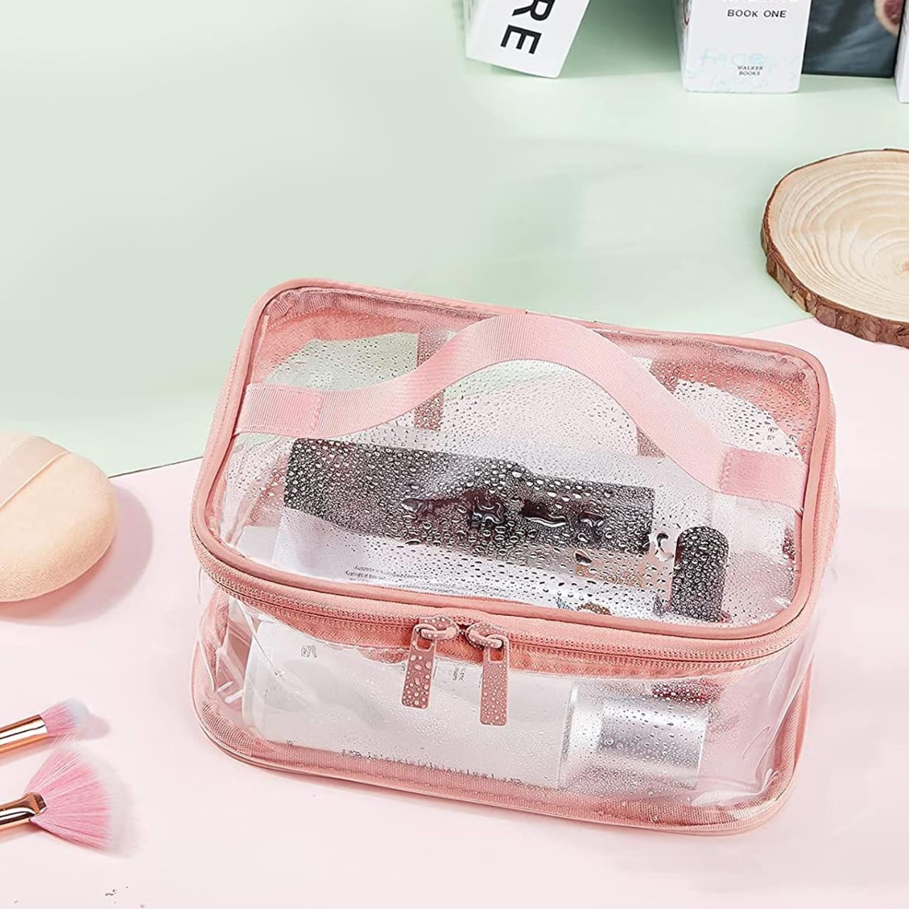 TRANSPARENT WATERPROOF SQUARE COSMETICS ORGANIZER