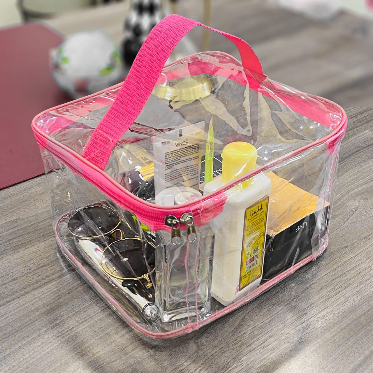 TRANSPARENT WATERPROOF SQUARE COSMETICS ORGANIZER