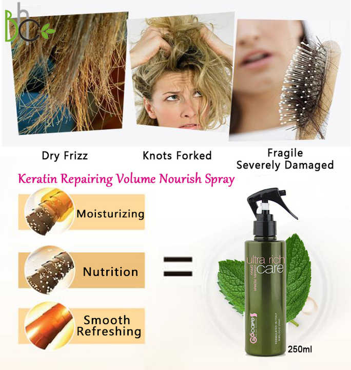 GOCARE* VITAMIN REPAIR SPRAY NATURAL FORMULA MOISTURIZING HEAT PROTECTION HAIR SPRAY