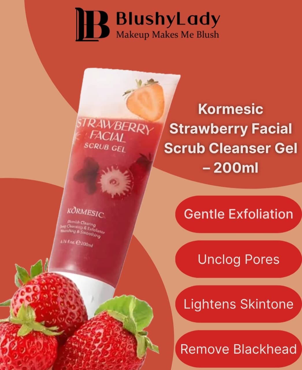 KORMESIC ORIGINAL 💯 STRAWBERRY 🍓 FACIAL SCRUB GEL
