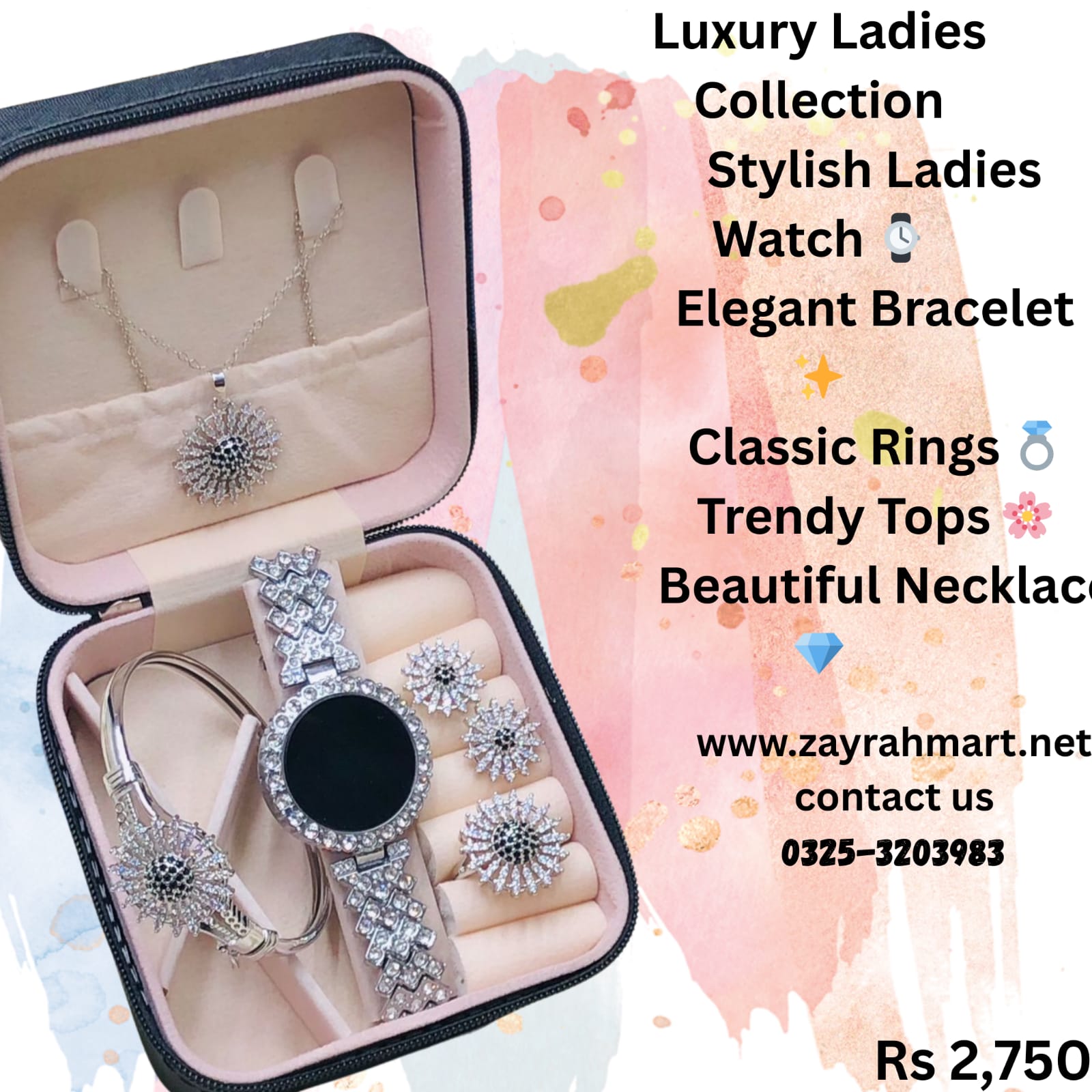 STYLISH LADIES WATCH ⌚  ELEGANT BRACELET ✨  CLASSIC RINGS 💍