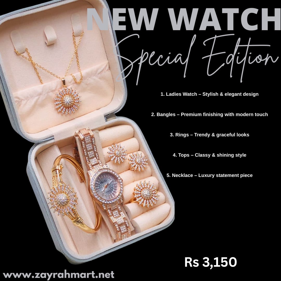 PINK JEWELRY BOX AND WATCH