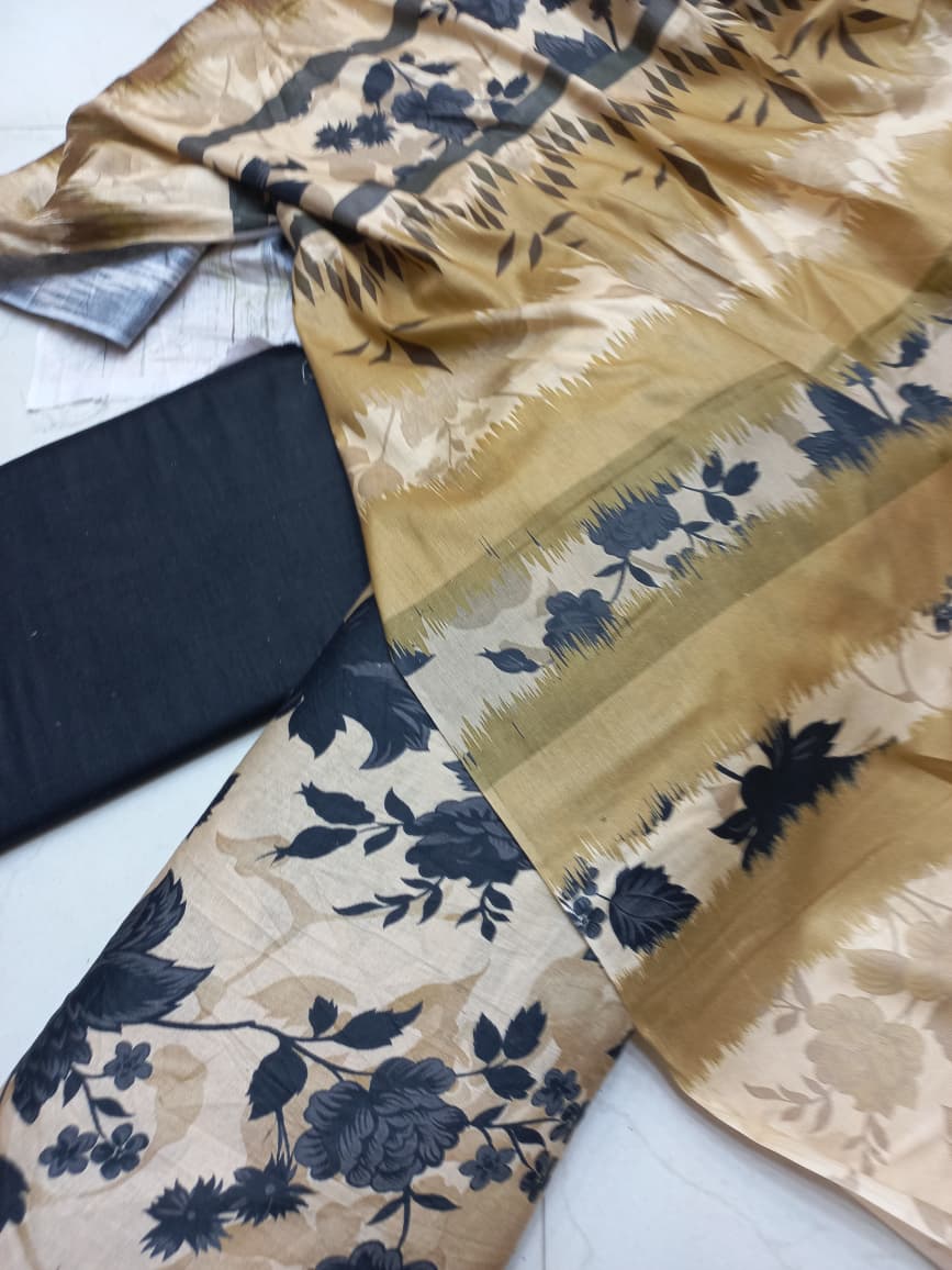 AL KARAM KASTORI 3PES LAWN PRENTED SHRIT  PRENTED TROUSER WITH LAWN DUPATTA