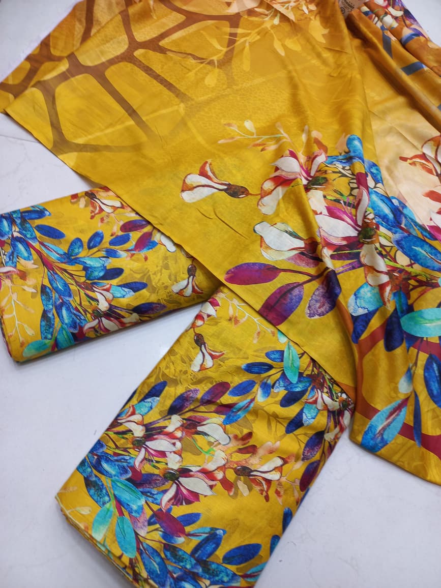 AL KARAM KASTORI 3PES LAWN PRENTED SHRIT  PRENTED TROUSER WITH LAWN DUPATTA