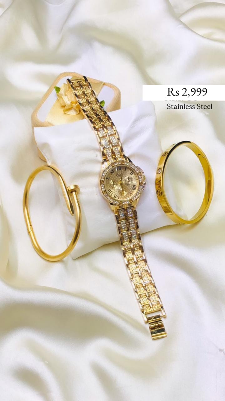 GIRLS WATCH AND BRACELET SET