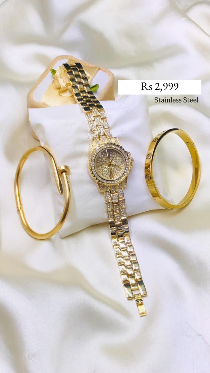 GIRLS WATCH AND BRACELET SET