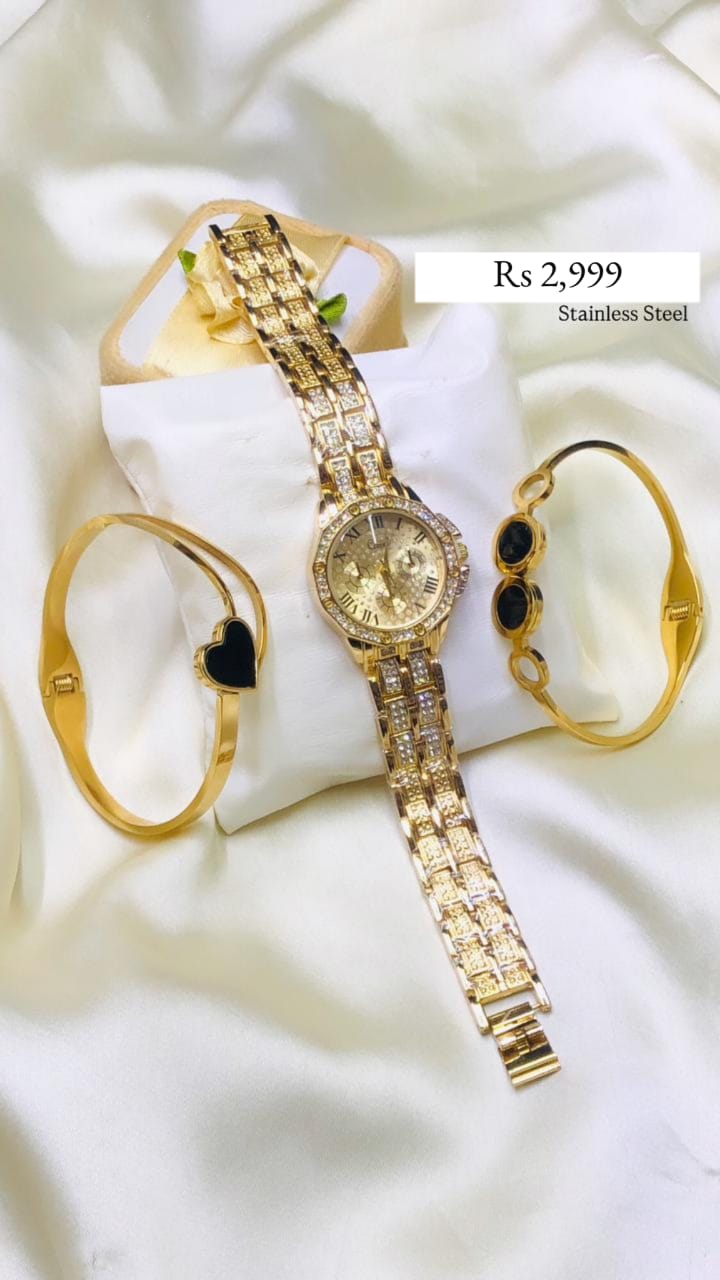GIRLS WATCH AND BRACELET SET