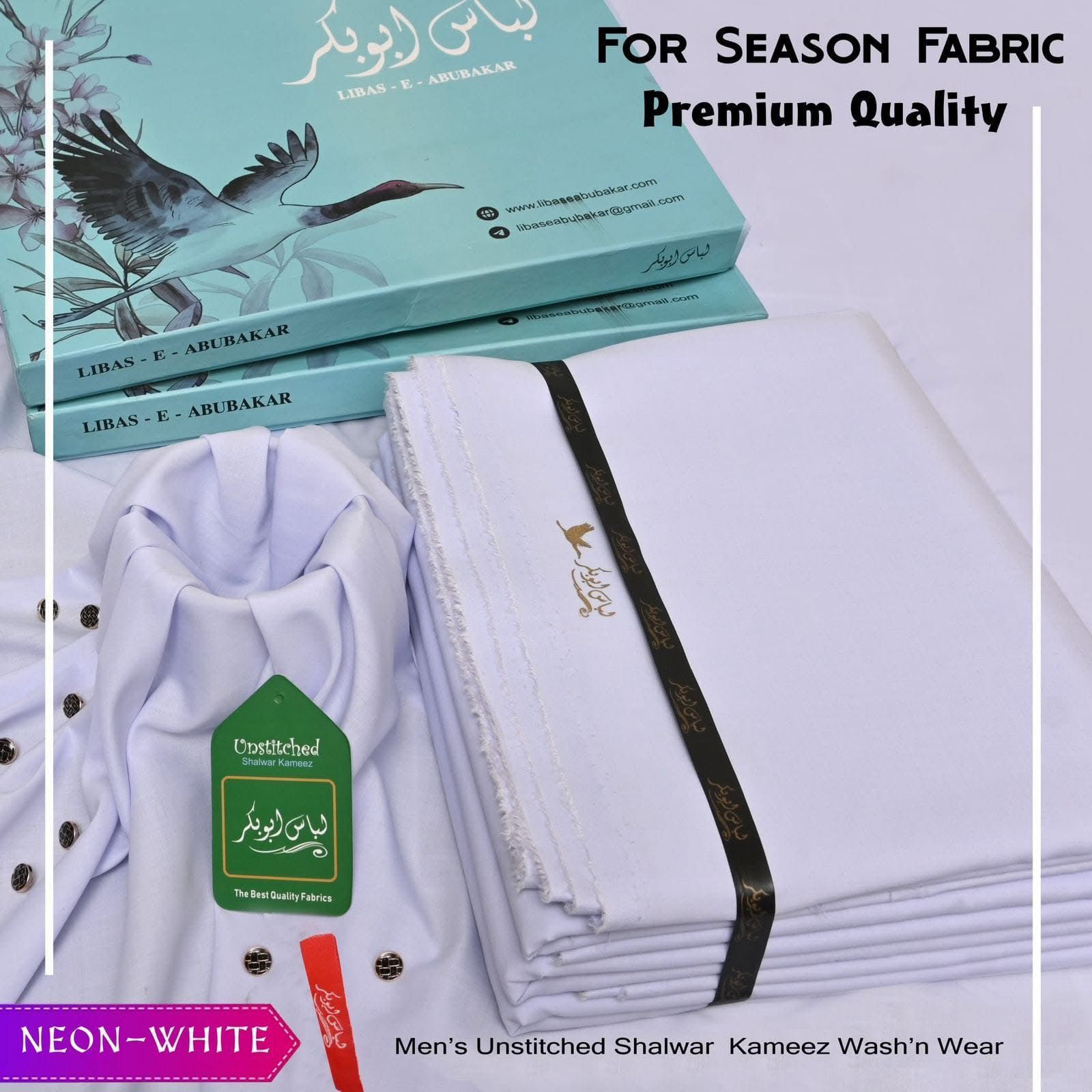 ✨LIBAS-E-ABUBAKAR ✨  & BY SUMMER Collection SUMMER Wash n Wear Unstitched Suit