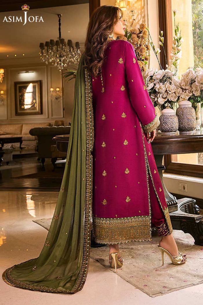 ASIM JOFA CHIFFON EMBROIDERED LUXURY UNSTICHED 3PC✓