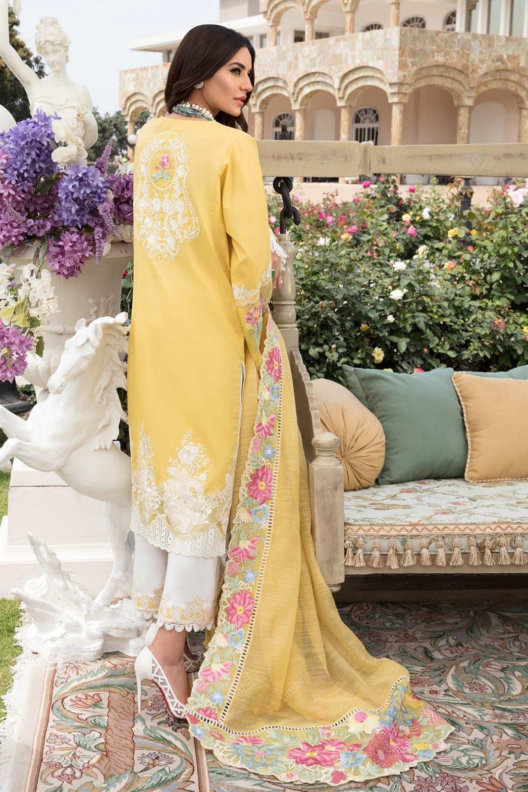 CRIMSON CHIKANKARI EMBRIODERED LAWN COTTON LUXURY EID JORA UNSTITCED 3PC