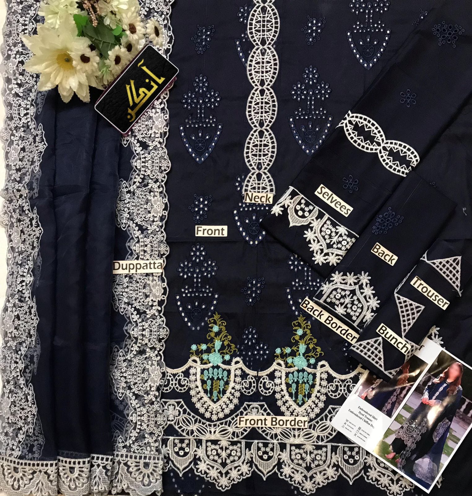 ELAF CHIKANKARI COTTON EMBROIDERED LUXURY UNSTICHED 3PC