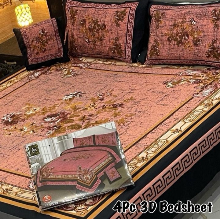 4PC 3D PANEL BEDSHEET🔥