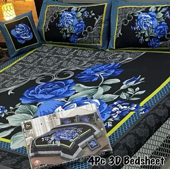 4PC 3D PANEL BEDSHEET🔥