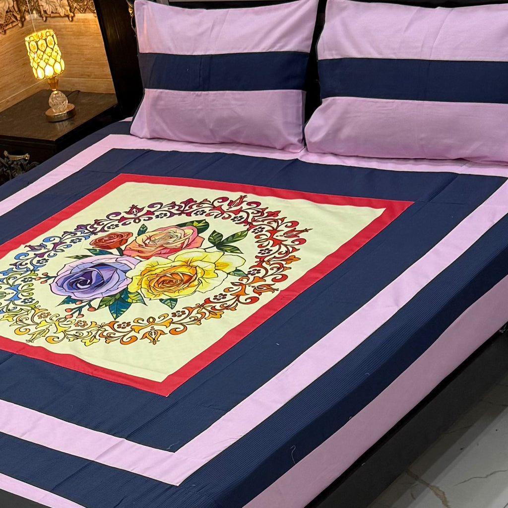 DIGITAL GOLD PANEL BEDSHEET🛌🛌🛌