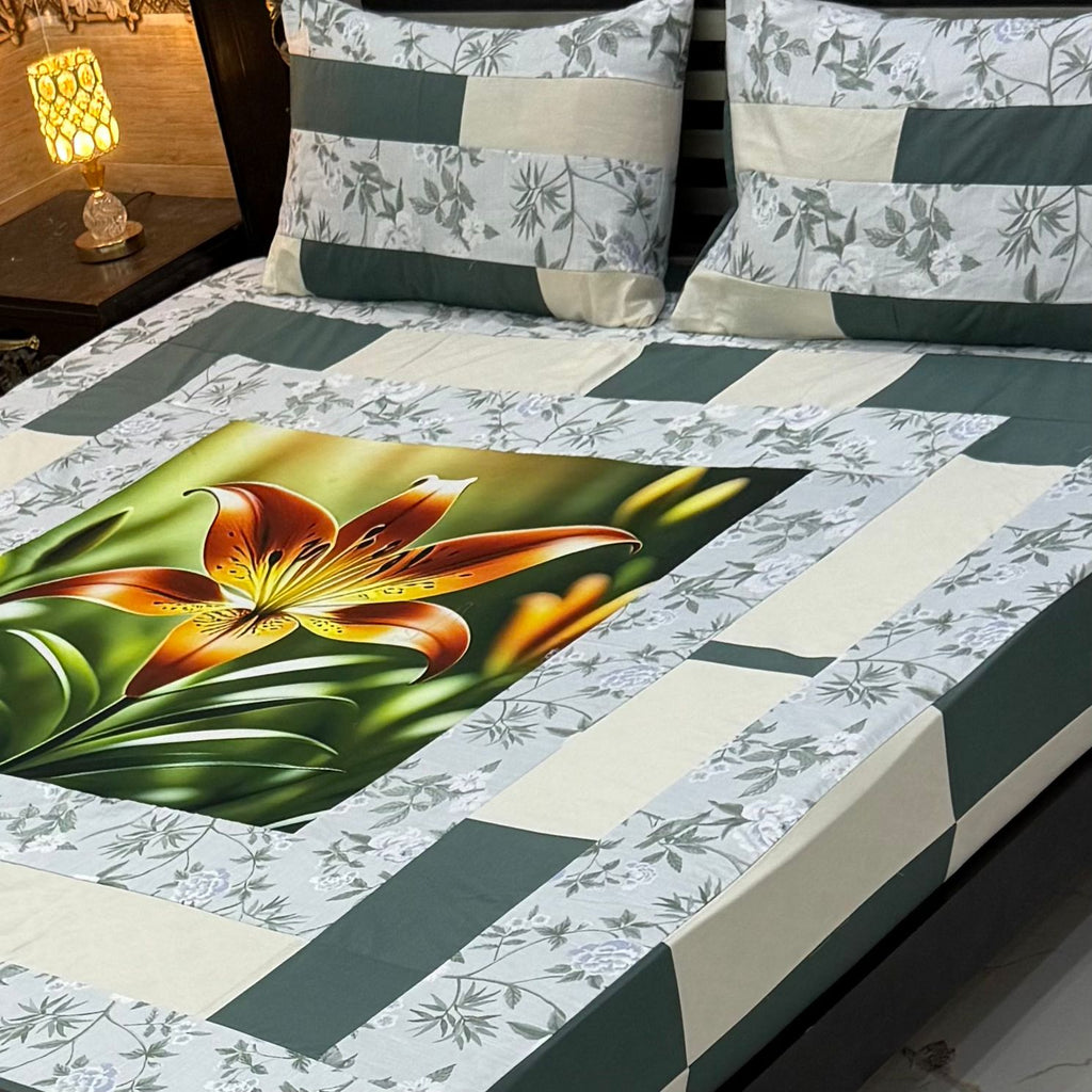 DIGITAL GOLD PANEL BEDSHEET🛌🛌🛌