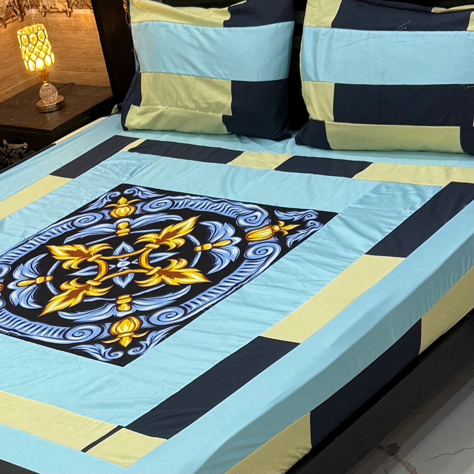 DIGITAL GOLD PANEL BEDSHEETπππ