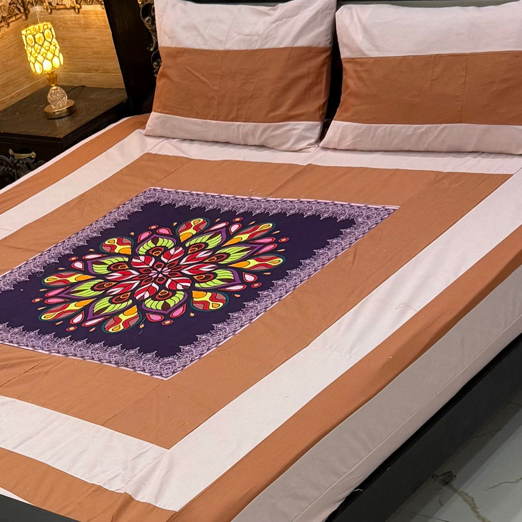 DIGITAL GOLD PANEL BEDSHEET🛌🛌🛌