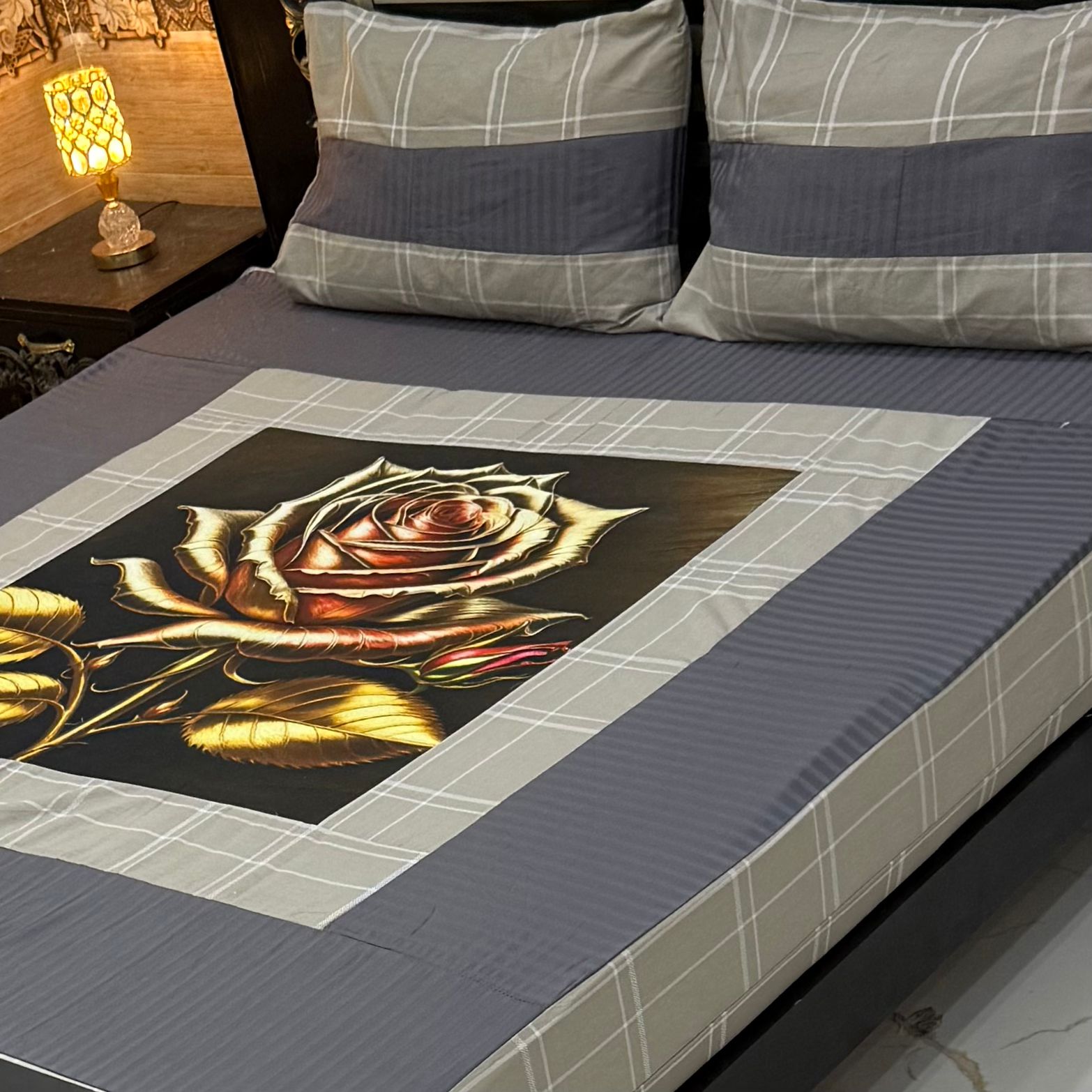 DIGITAL GOLD PANEL BEDSHEETπππ