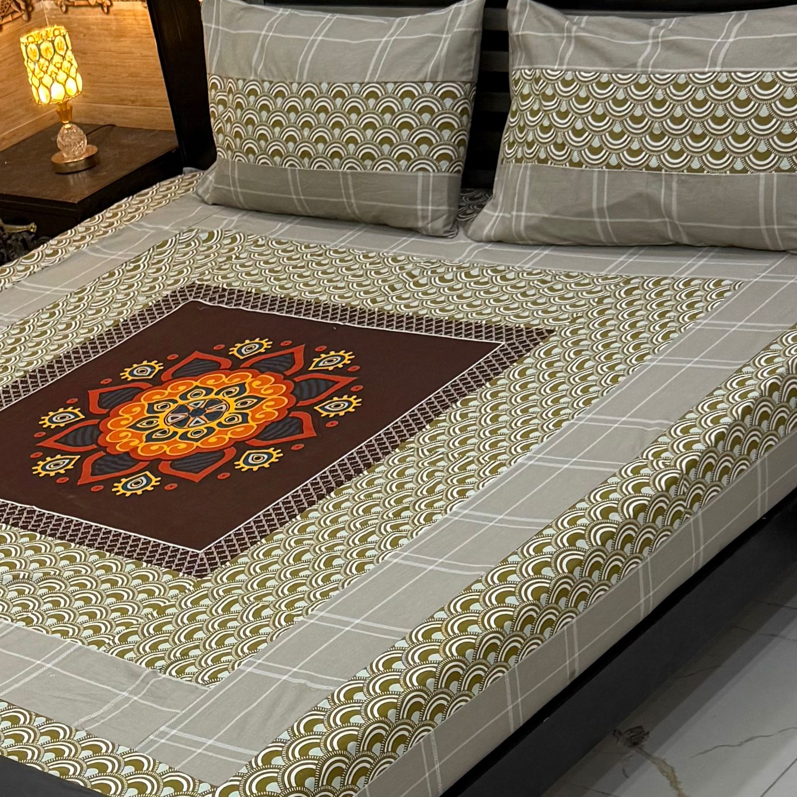 DIGITAL GOLD PANEL BEDSHEETπππ