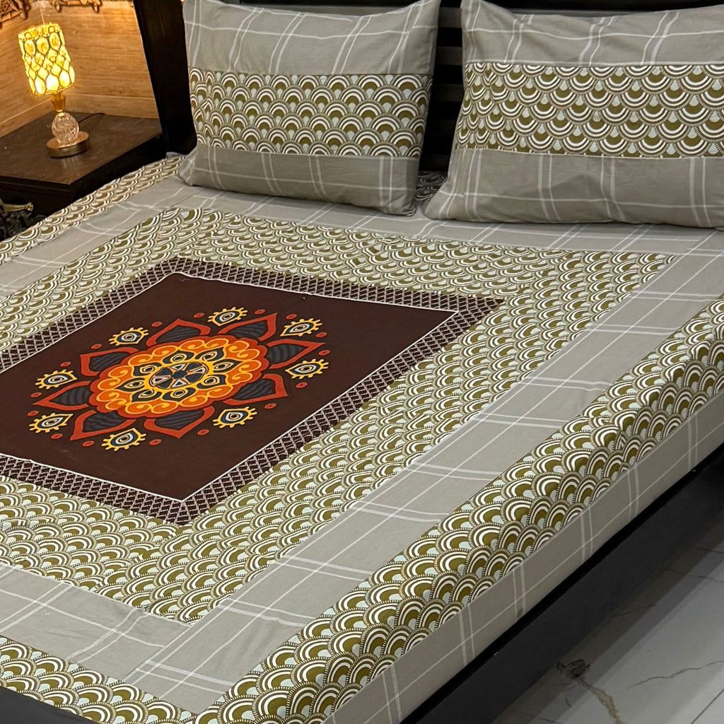 DIGITAL GOLD PANEL BEDSHEET🛌🛌🛌