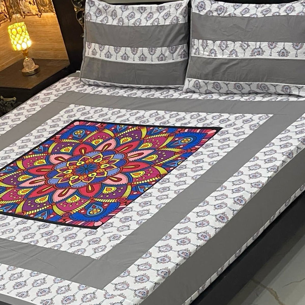 DIGITAL GOLD PANEL BEDSHEET🛌🛌🛌