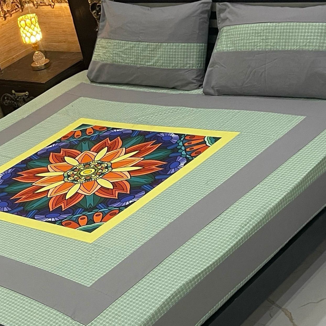 DIGITAL GOLD PANEL BEDSHEETπππ