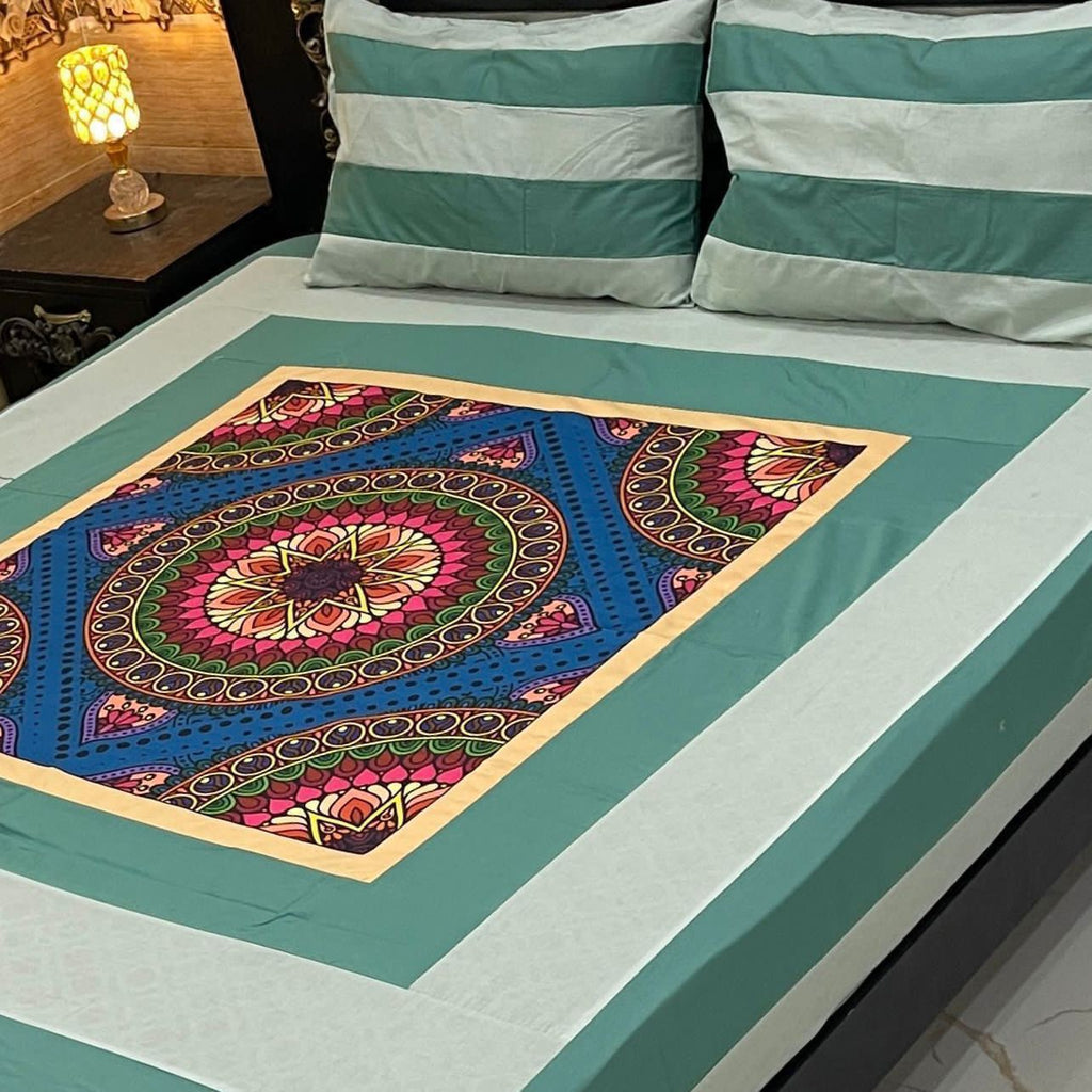 DIGITAL GOLD PANEL BEDSHEET🛌🛌🛌