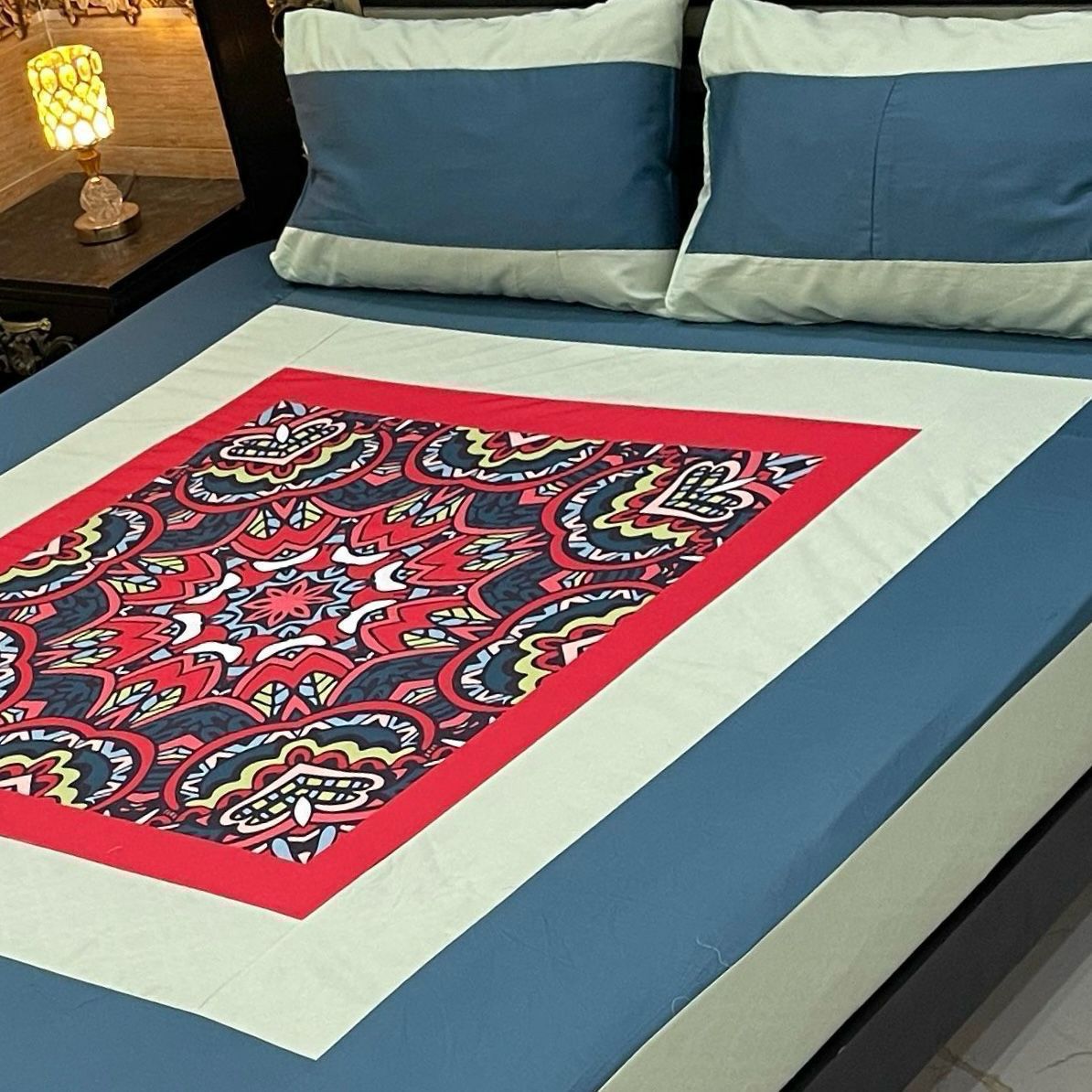 DIGITAL GOLD PANEL BEDSHEET🛌🛌🛌