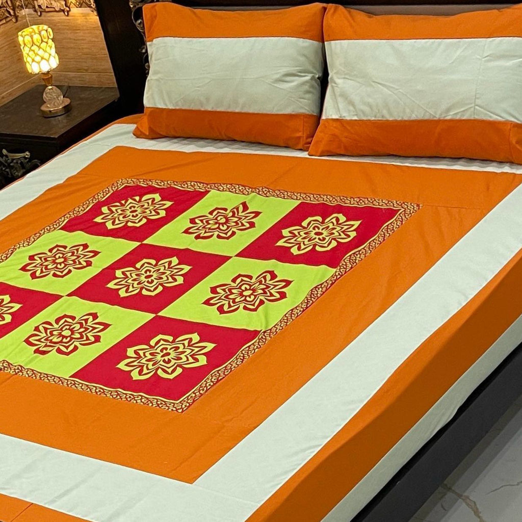 DIGITAL GOLD PANEL BEDSHEET🛌🛌🛌