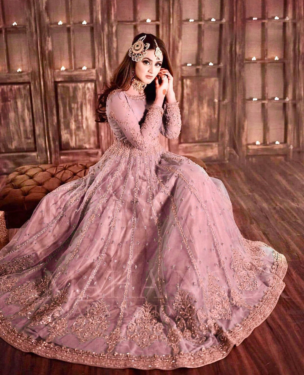 *BRIDAL NET MAXI EMBROIDERED UNSTITCED 3PC*✓