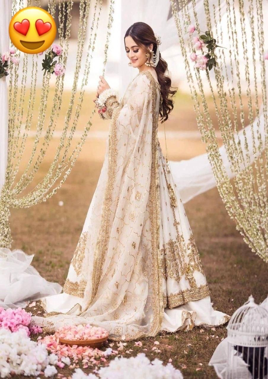 BRIDAL NET MAXI EMBROIDERED UNSTITCED 3PC*✓