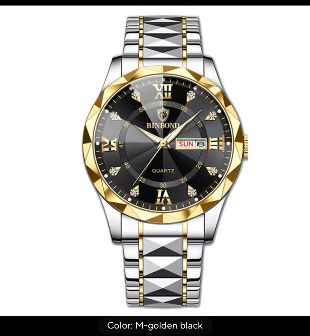QUARTZ BINBAND WATCH 3 ATM METER WATERPROOF EQUIPPED