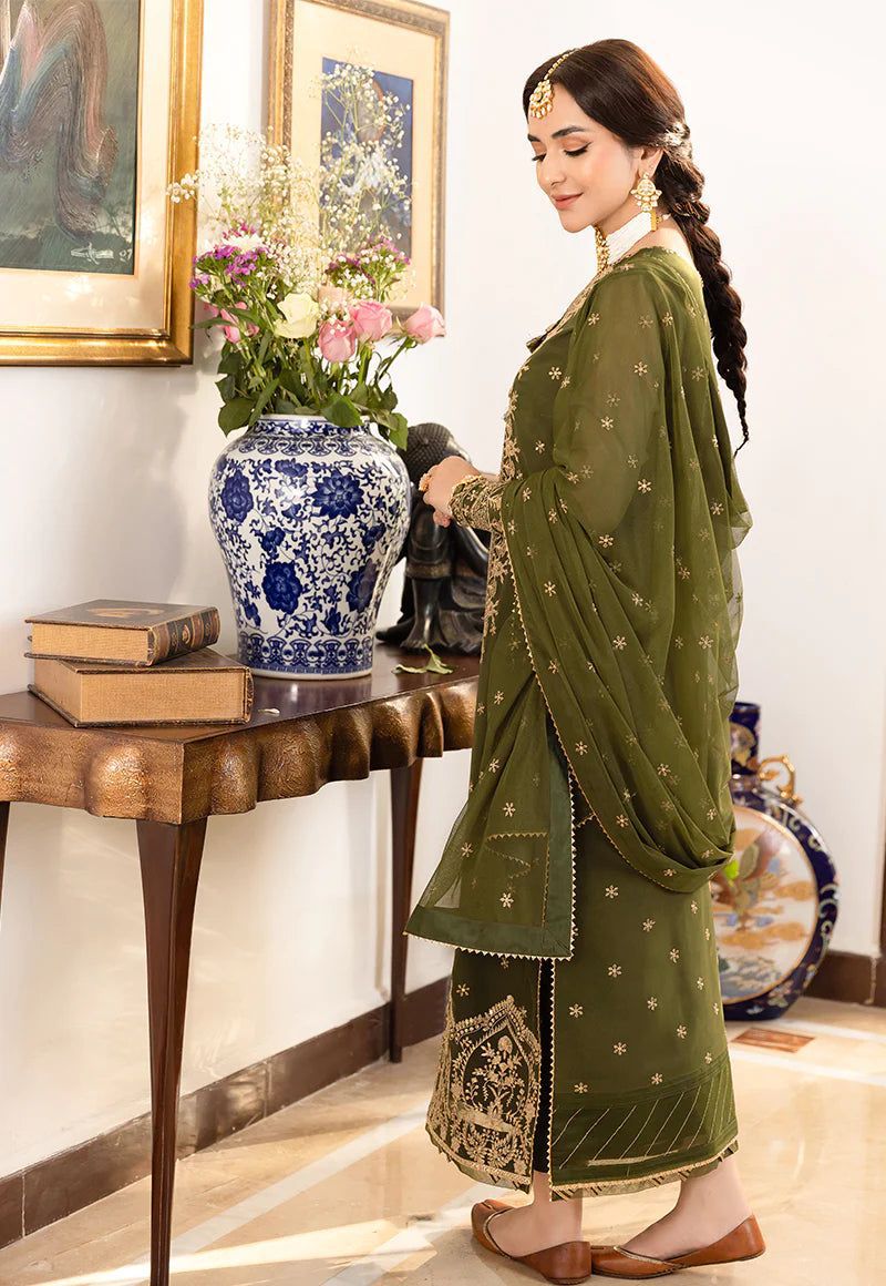 ASIM JOFA CHIFFON EMBROIDERED LUXURY UNSTICHED 3PC✓