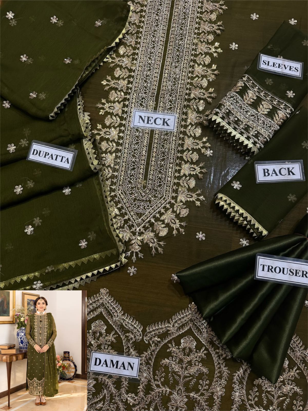ASIM JOFA CHIFFON EMBROIDERED LUXURY UNSTICHED 3PC✓