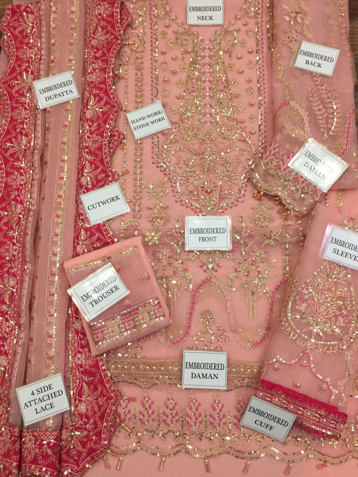 AFROZEH ORGANZA EMBROIDERED LUXURY UNSTICHED 3PC✓