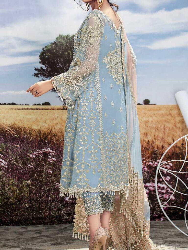 AGHA NOOR ORGANZA EMBROIDERED SEQUENCE LUXURY UNSTICHED 3PC✓