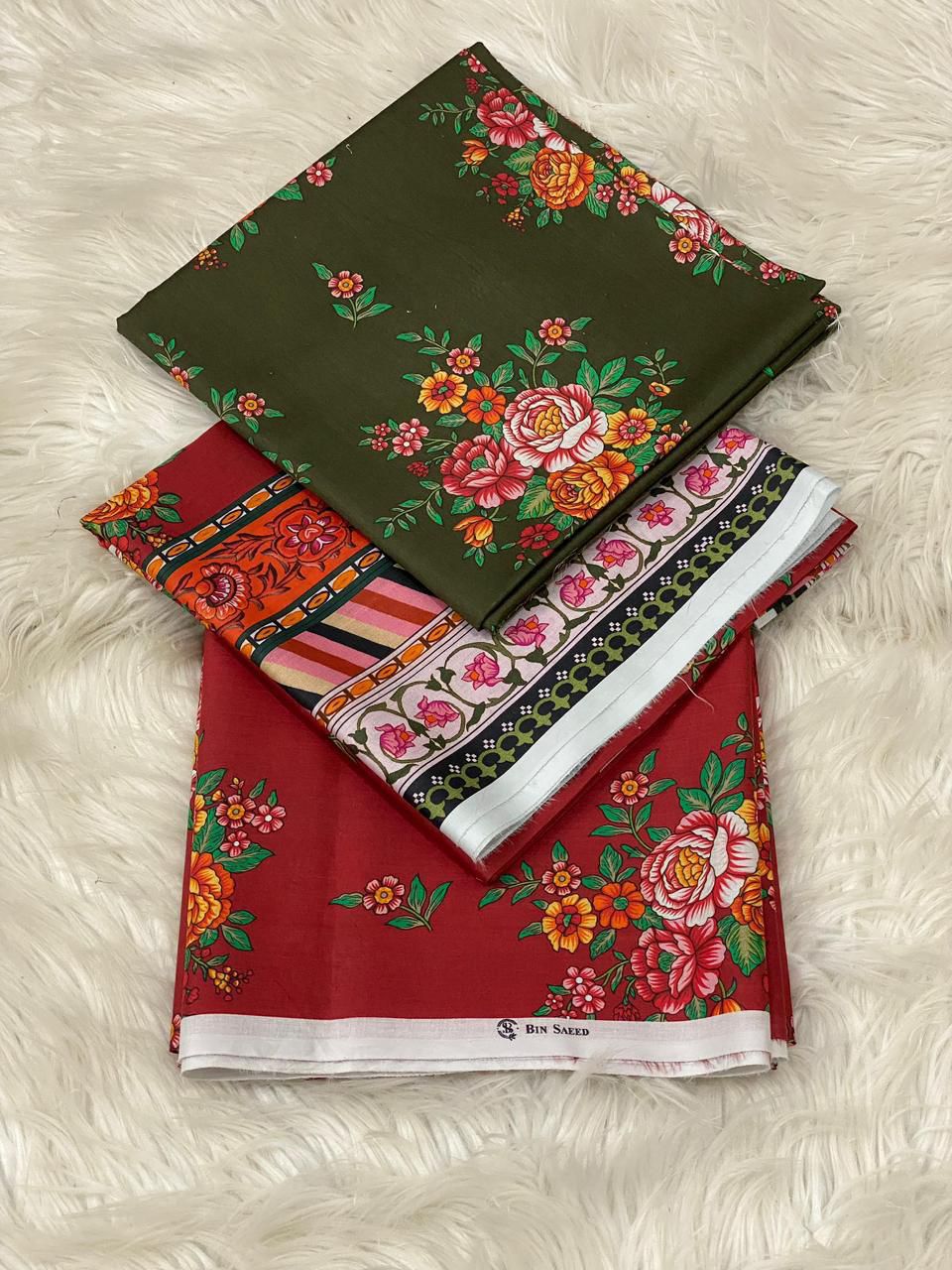 BIN SAEED LAWN PRINTED UNSTITCED 3PC