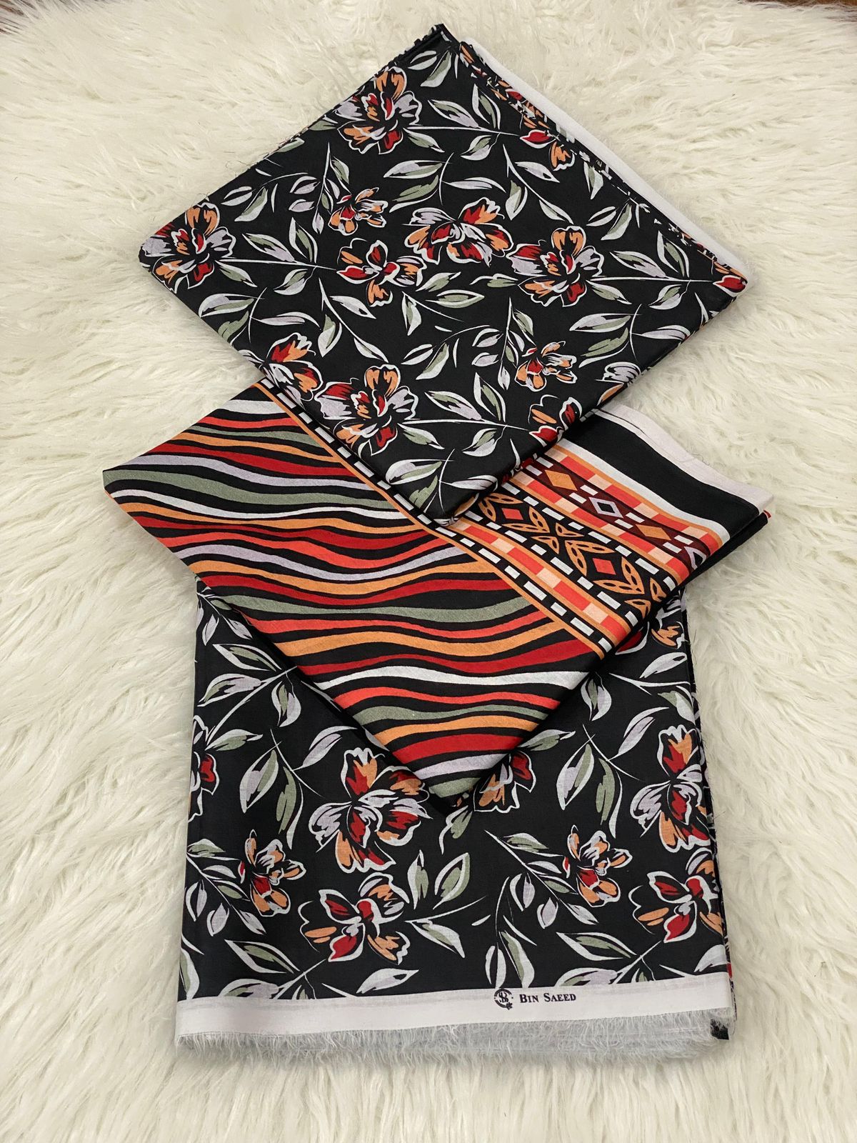 BIN SAEED LAWN PRINTED UNSTITCED 3PC