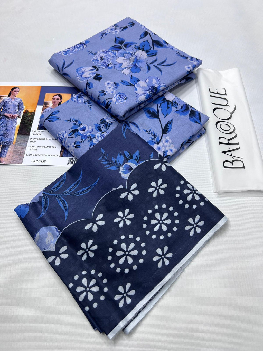 BAROQUE BANA DORA LAWN UNSTITCED 3PC✓