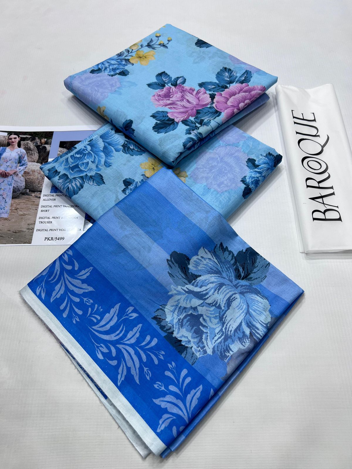 BAROQUE BANA DORA LAWN UNSTITCED 3PC✓