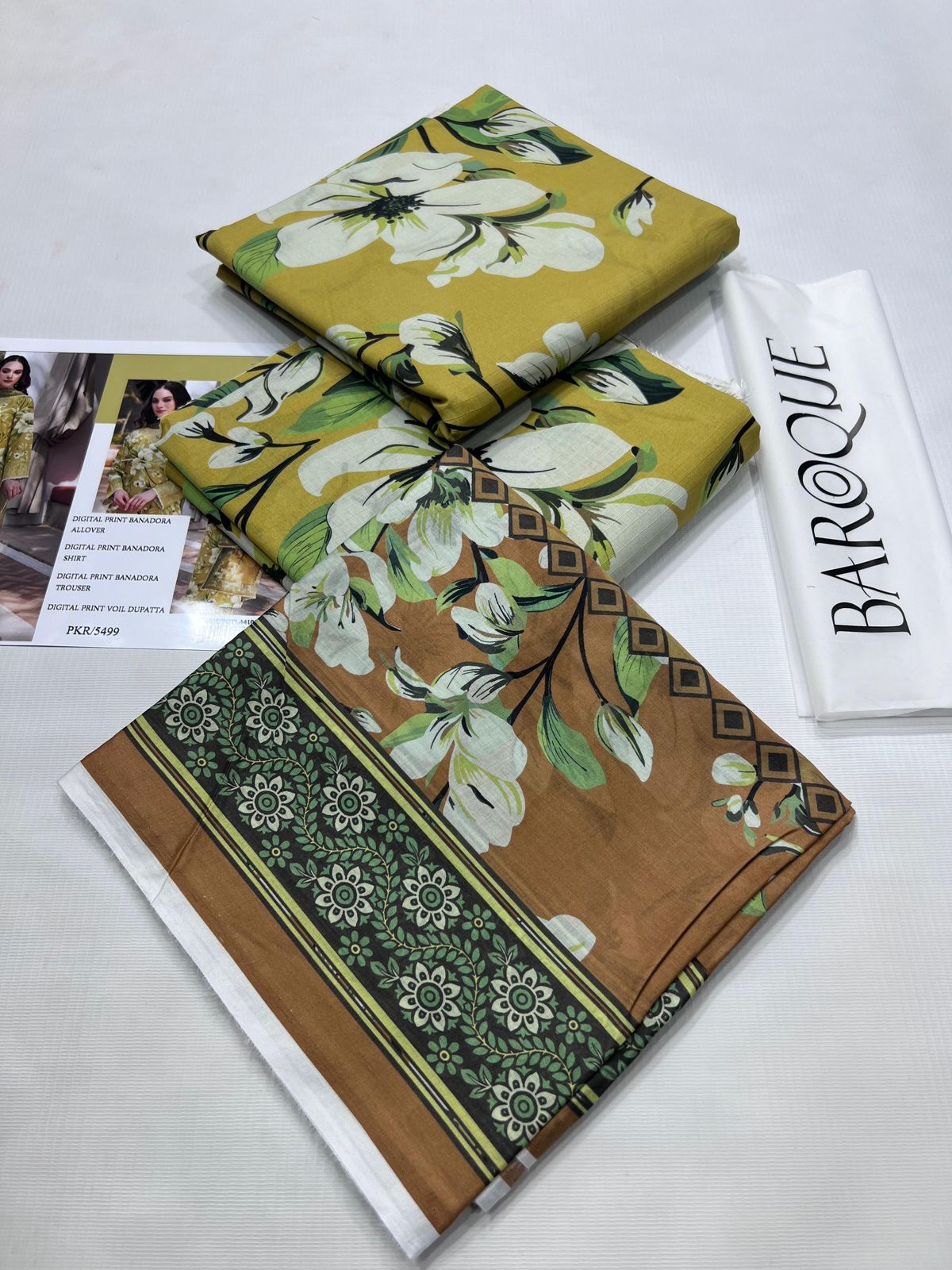 BAROQUE BANA DORA LAWN UNSTITCED 3PC✓