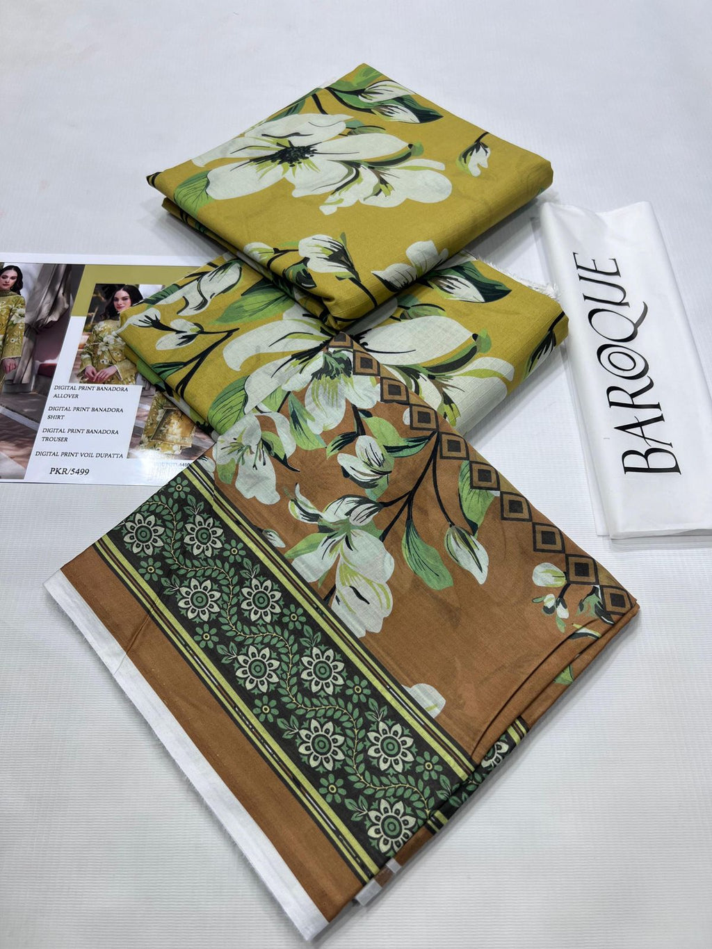 BAROQUE BANA DORA LAWN UNSTITCED 3PC✓