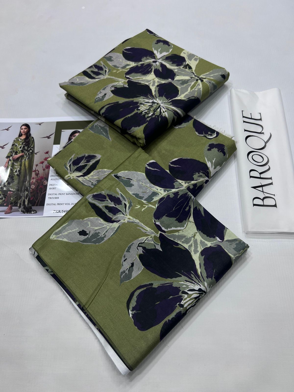 BAROQUE BANA DORA LAWN UNSTITCED 3PC✓